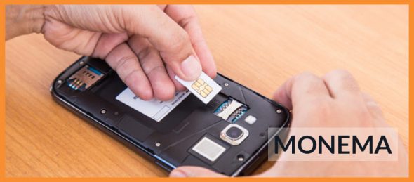 Inserción de SIM en móvil. Monema.es